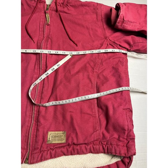C.E. Schmidt women’s pink Hooded Work Jacket L Sherpa Lined Cotton canvas coat - Picture 10 of 16